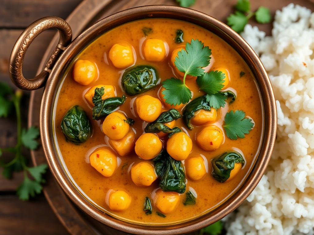 Photo of chickpea spinach curry